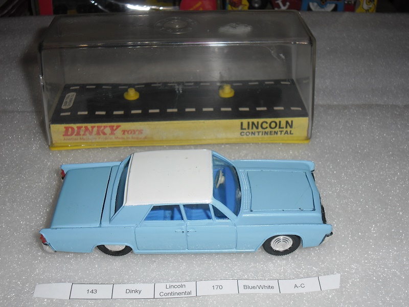 Dinky 170 Lincoln Continental reproduction repro Plastique Transparent Fenêtre Unité